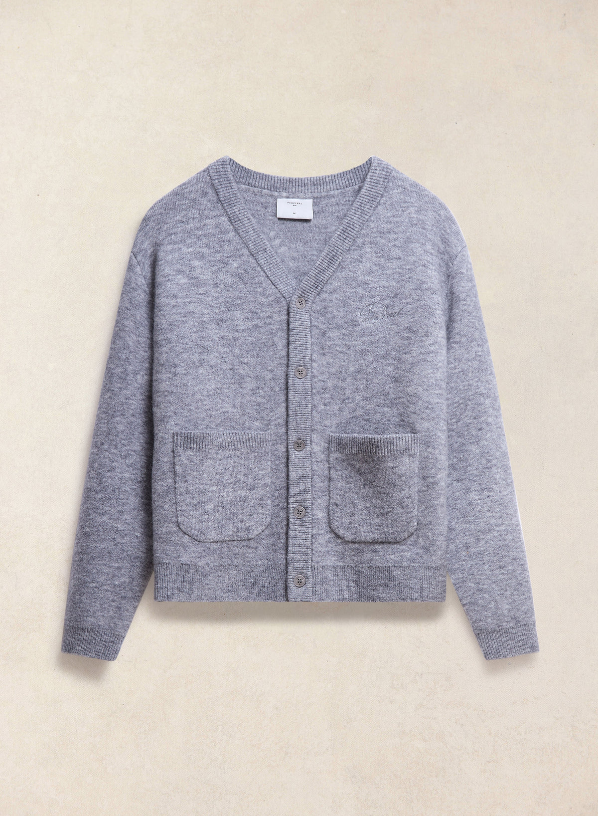 White Glove Boxy Cardigan - Grey Mohair - Percival