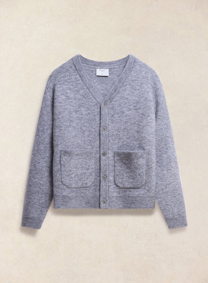 White Glove Boxy Cardigan - Grey Mohair - Percival