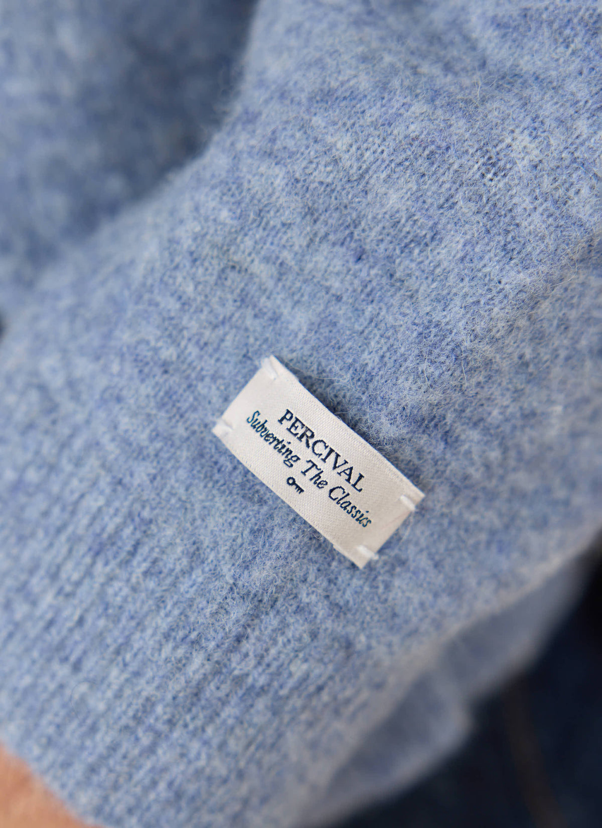 Men's Collared Knit Cardigan - Yak Wool Blend - Heather Blue - Percival