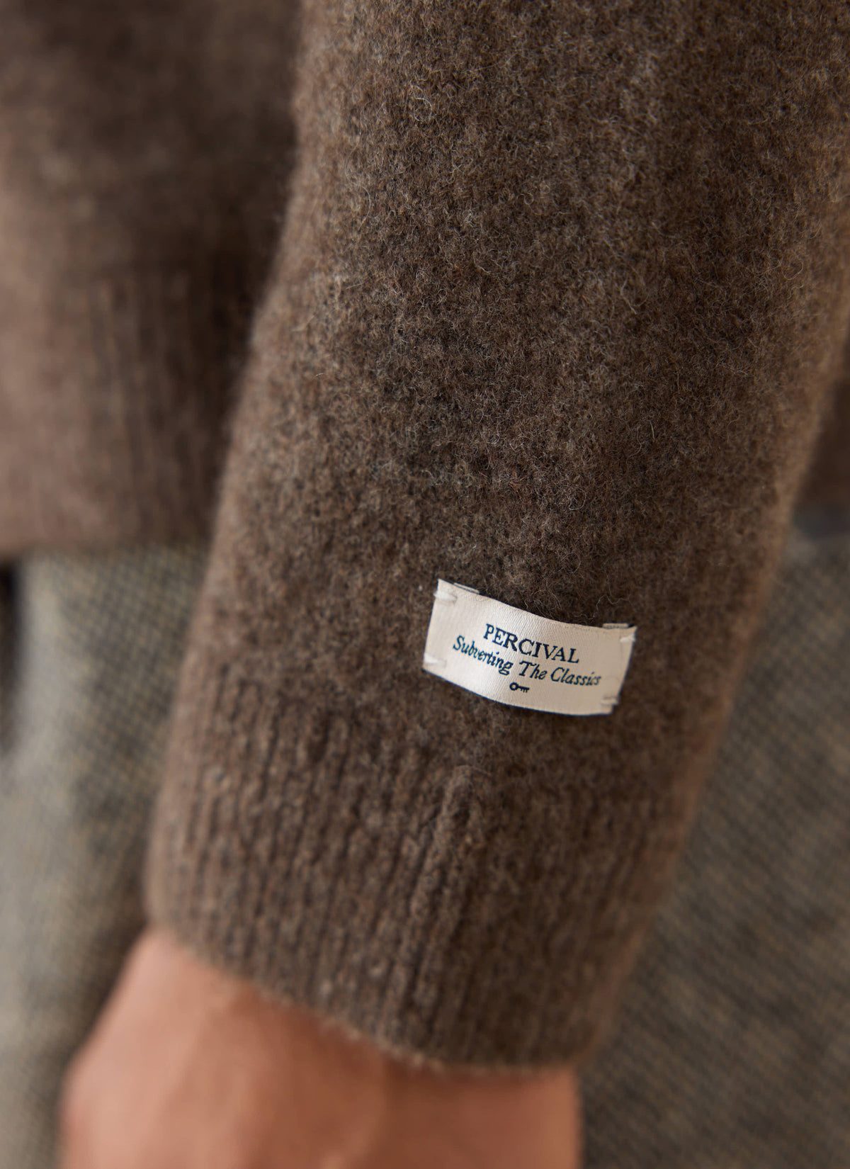Men's Collared Knit Cardigan - Yak Wool Blend - Brown - Percival