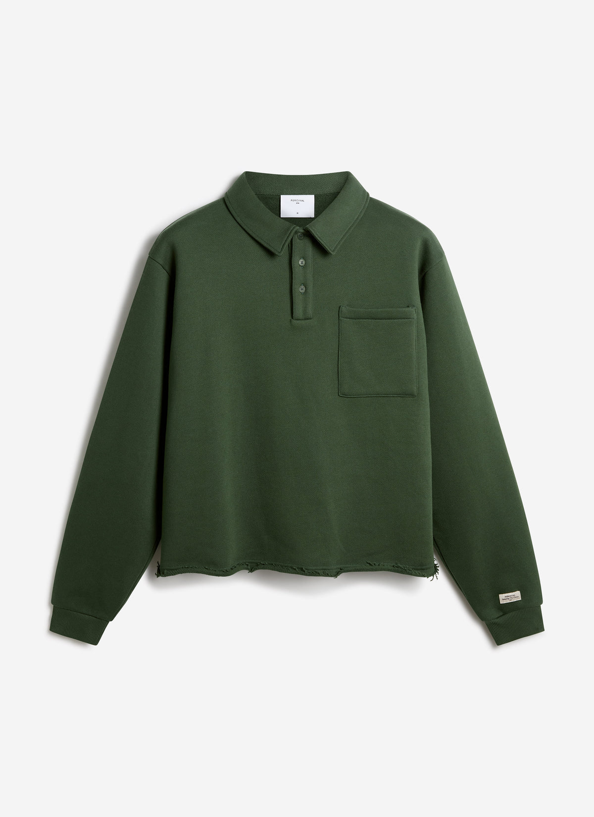 Men's Boxy Polo Sweatshirt - Cotton - Green