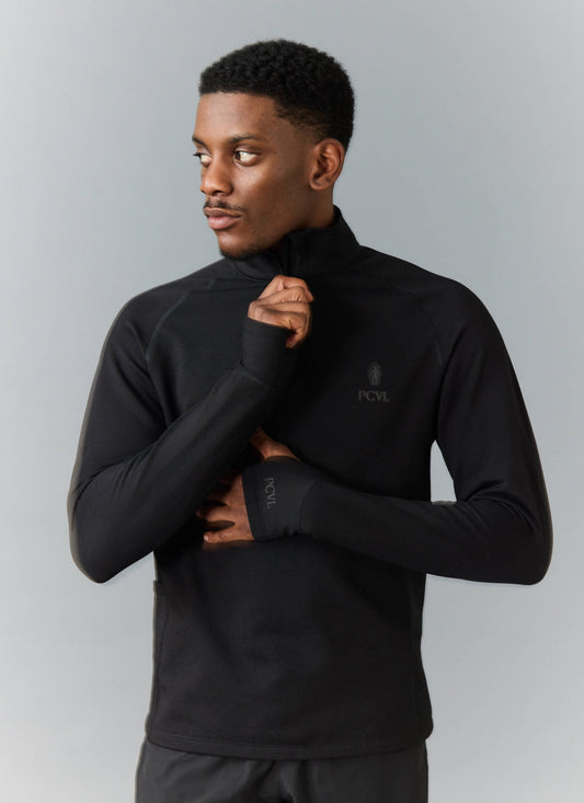 Men's PCVL Base Layer Quarter Zip Jacket - Black