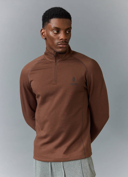 Men's Base Layer Quarter Zip Jacket - Rust