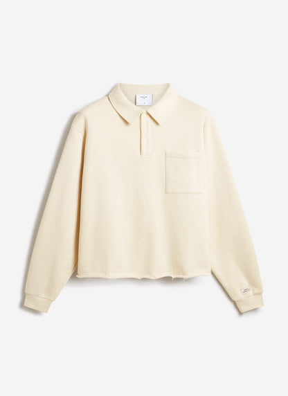 Men's Boxy Polo Sweatshirt - Cotton - Cream