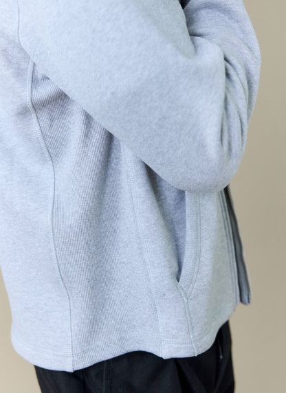 Men's Curtis Funnel Neck Zip Jumper - Cotton - Grey