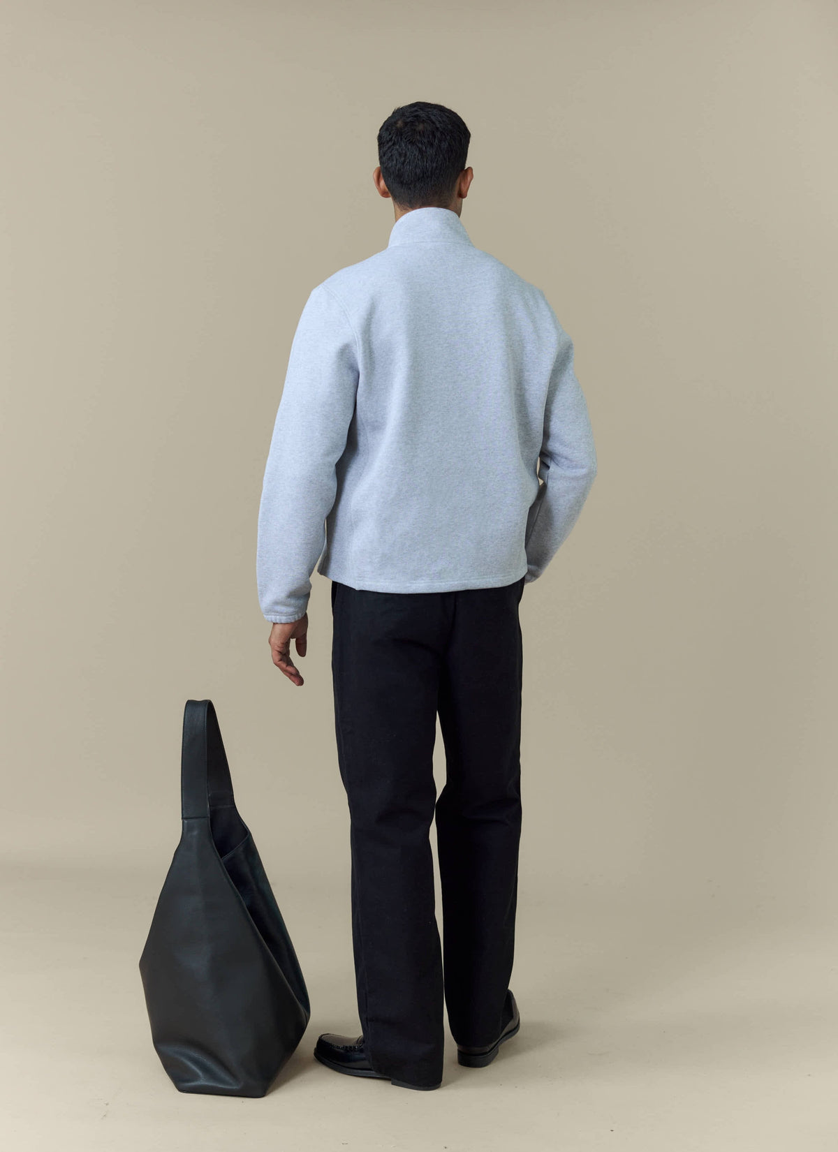 Men's Curtis Funnel Neck Zip Jumper - Cotton - Grey
