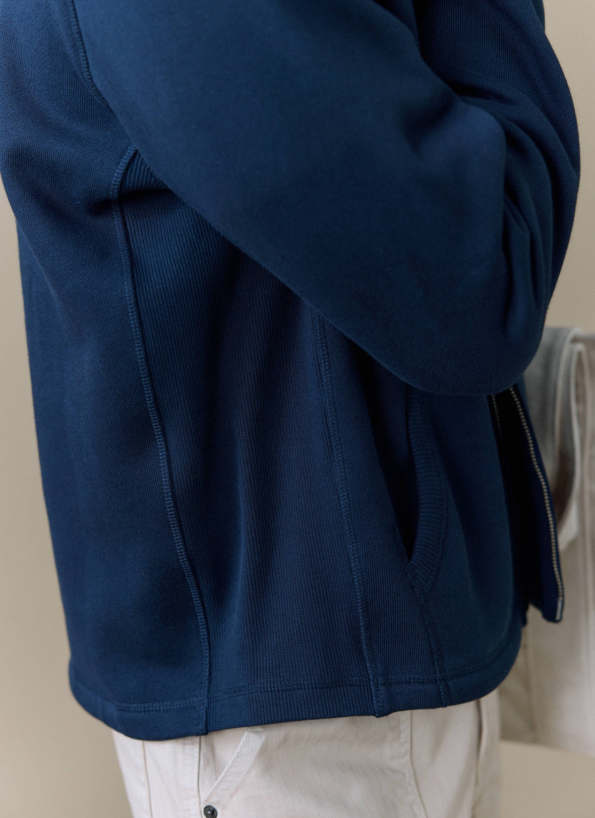 Men's Curtis Funnel Neck Zip Jumper - Cotton - Navy