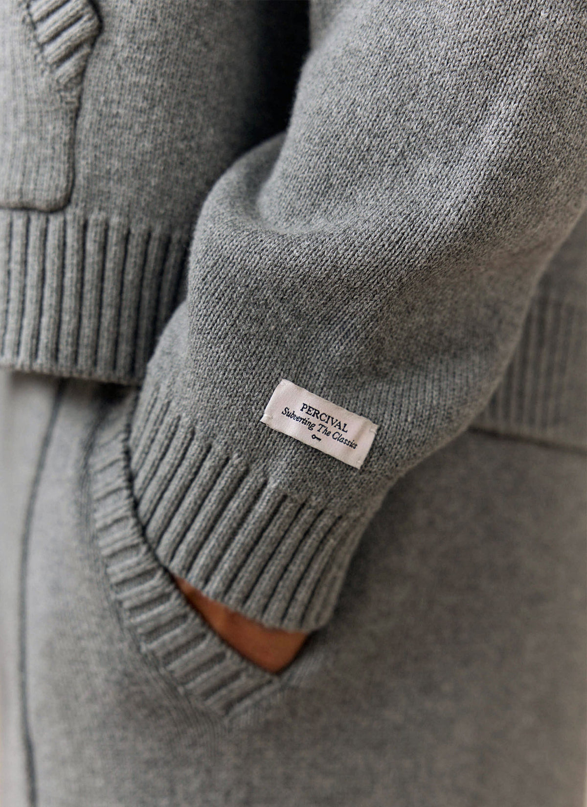Men's Chronicle Knitted Hoodie - 100% Cotton - Grey