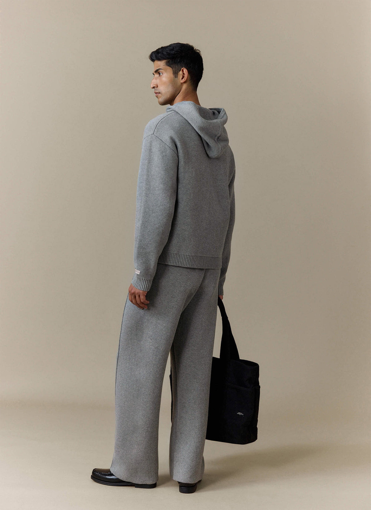 Men's Chronicle Knitted Hoodie - 100% Cotton - Grey