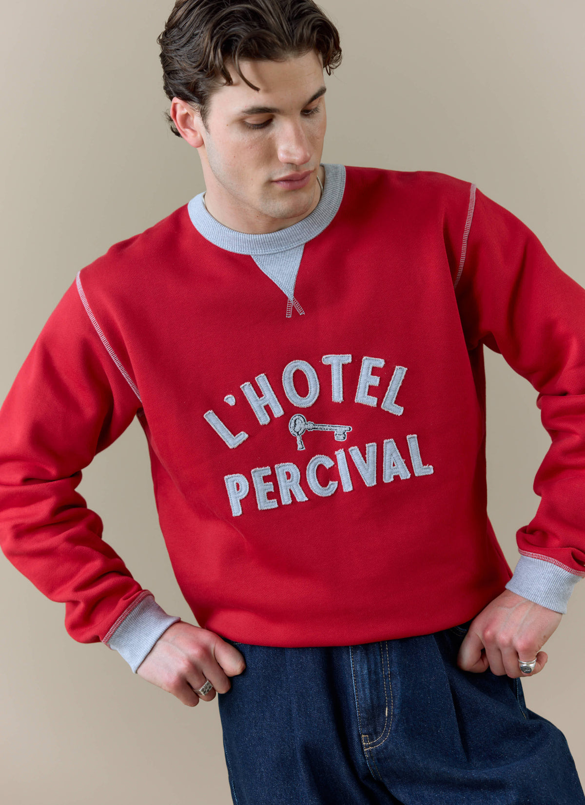 Men's Sweatshirt - Ronald - Organic Cotton - Red
