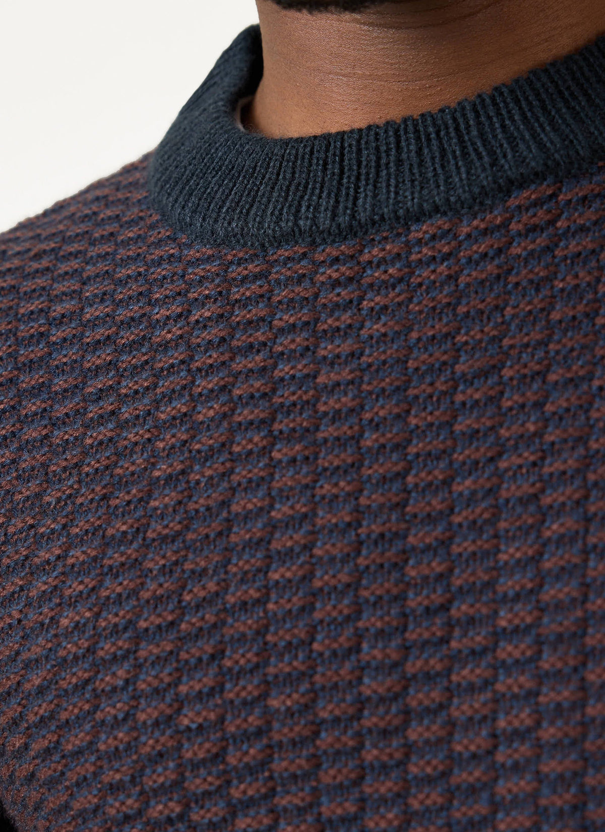 Charlestown Knitted Jumper - Navy Burgundy