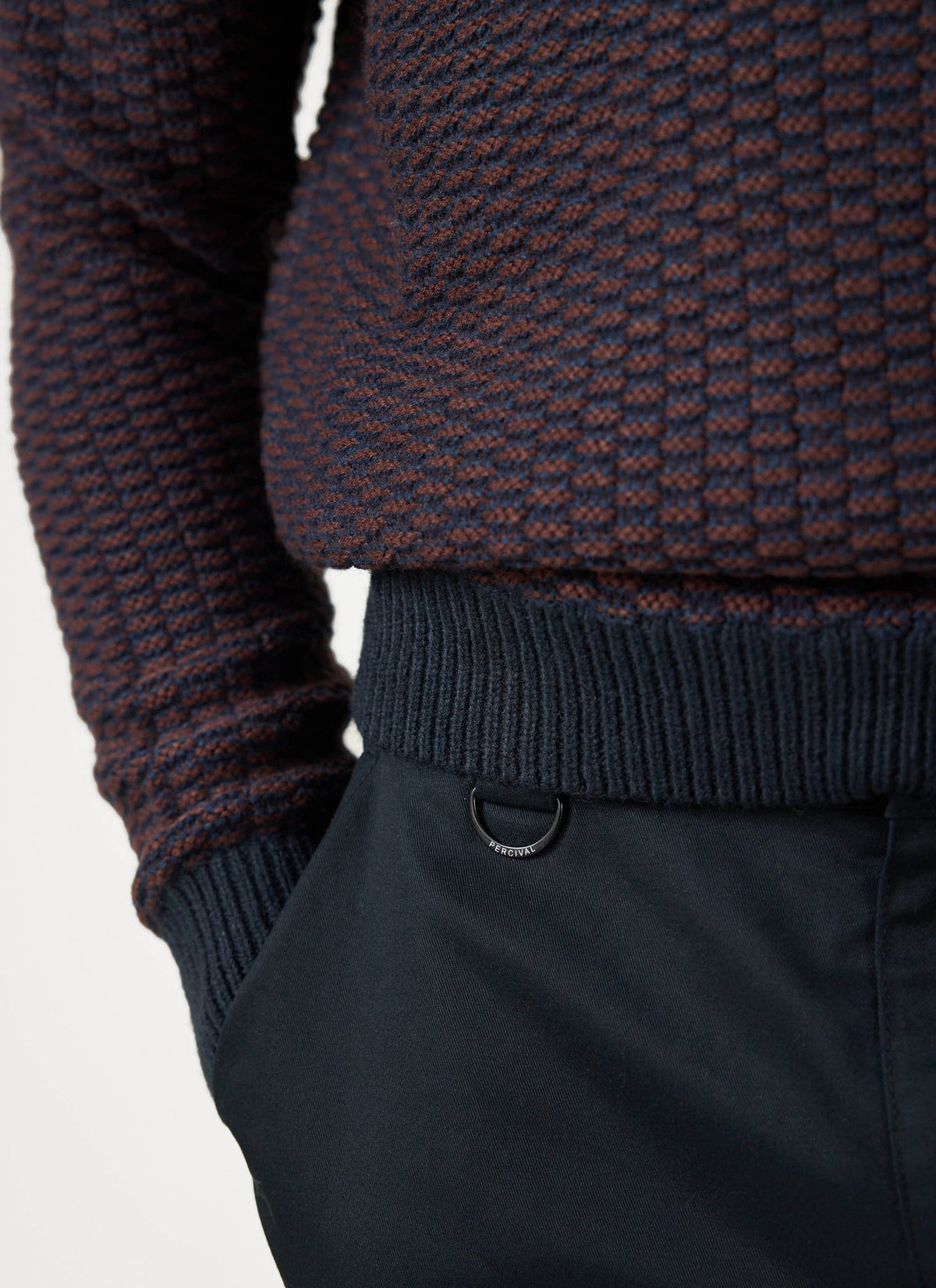Charlestown Knitted Jumper - Navy Burgundy