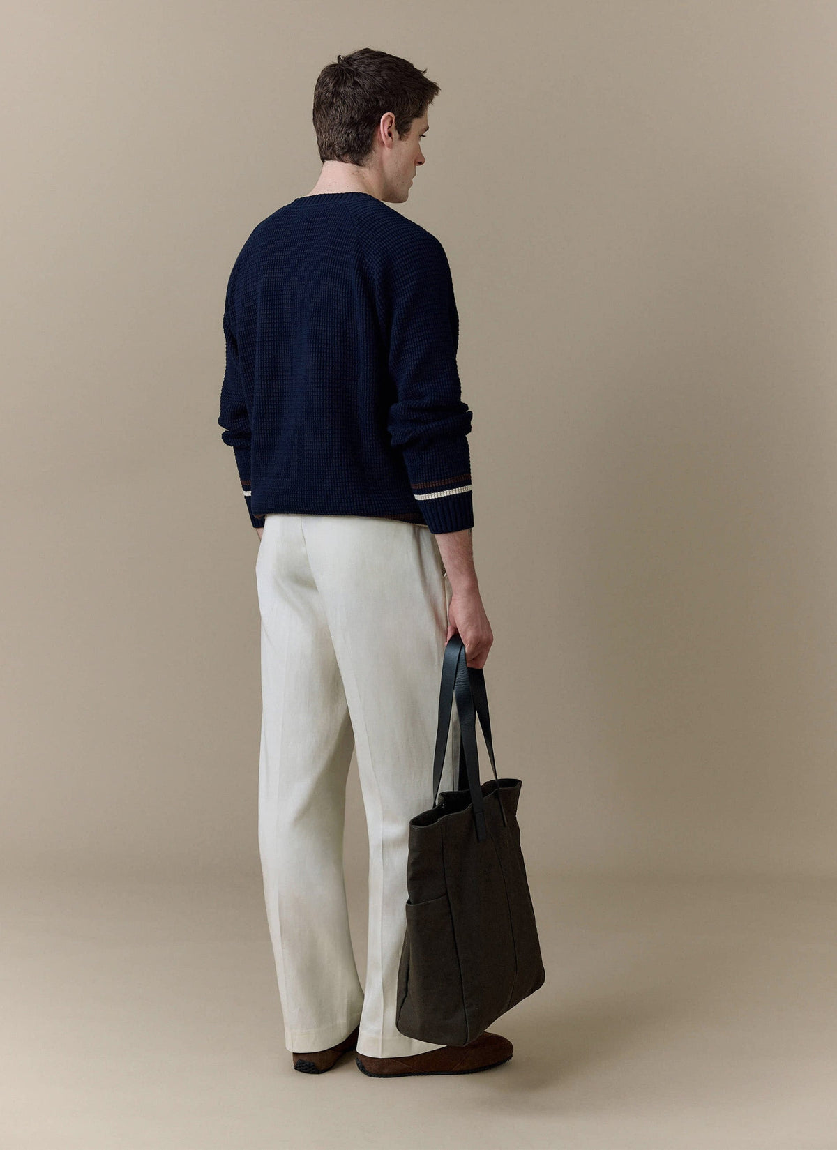 Men's Knitted Jumper - Sergio - Cotton - Navy