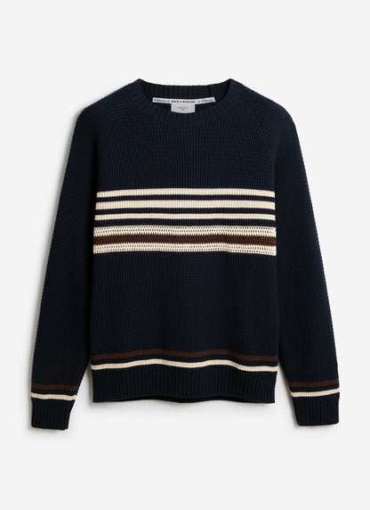 Men's Knitted Jumper - Sergio - Cotton - Navy