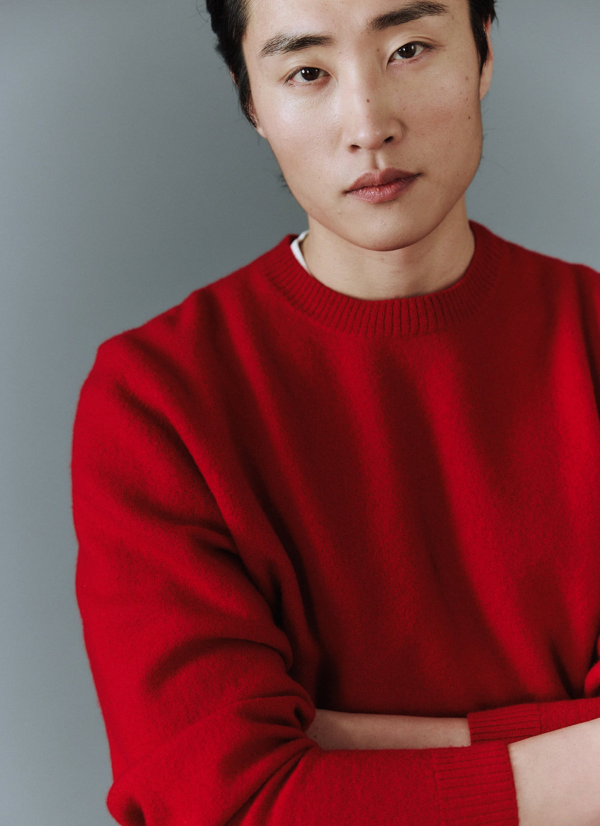 Felted Relaxed Jumper - Wool - Red