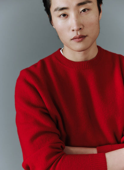 Felted Relaxed Jumper - Wool - Red