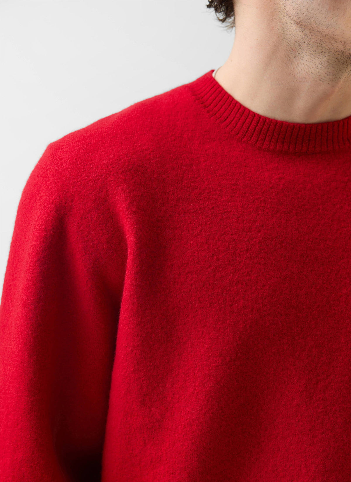 Felted Relaxed Jumper - Wool - Red