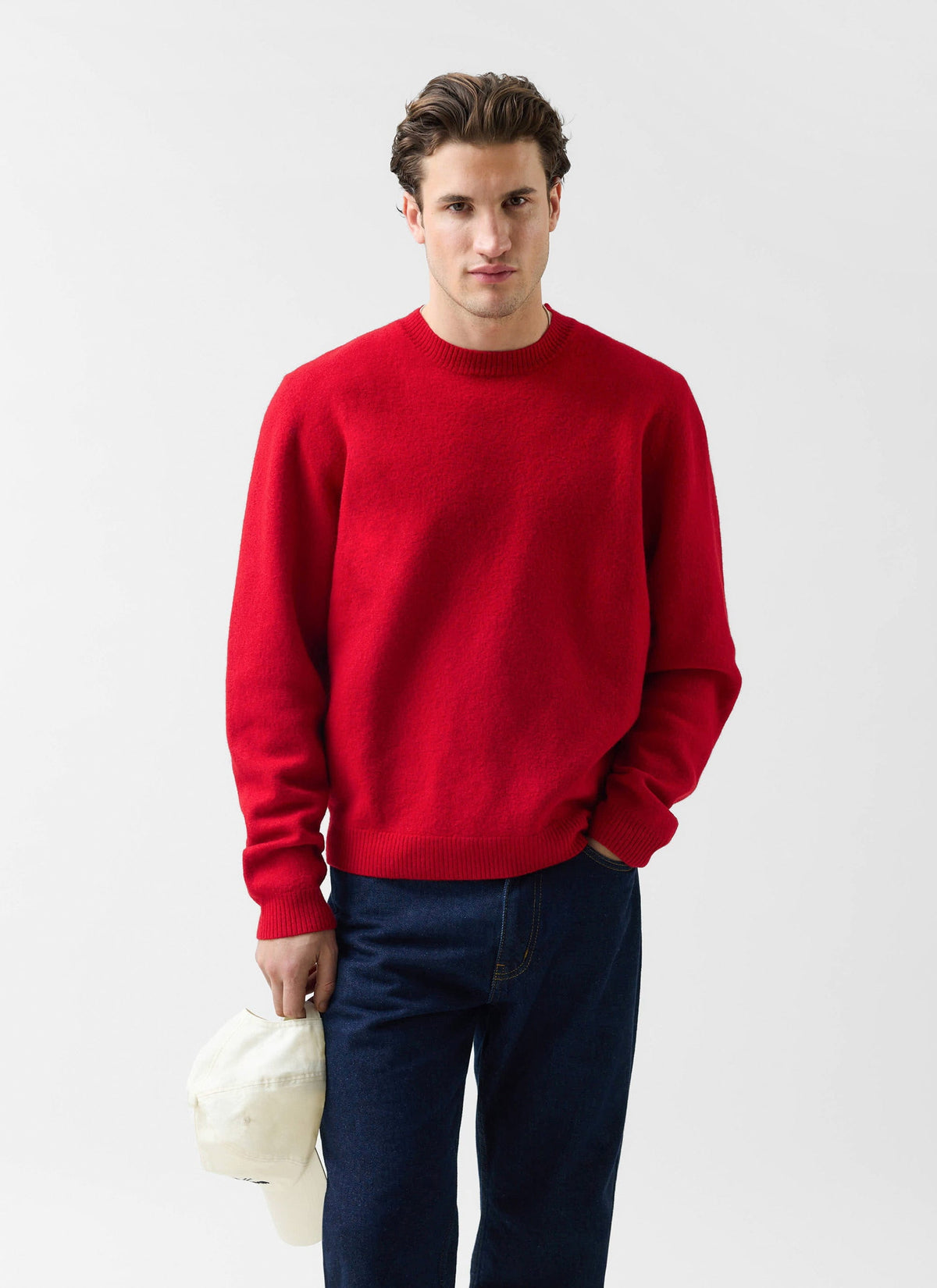 Felted Relaxed Jumper - Wool - Red