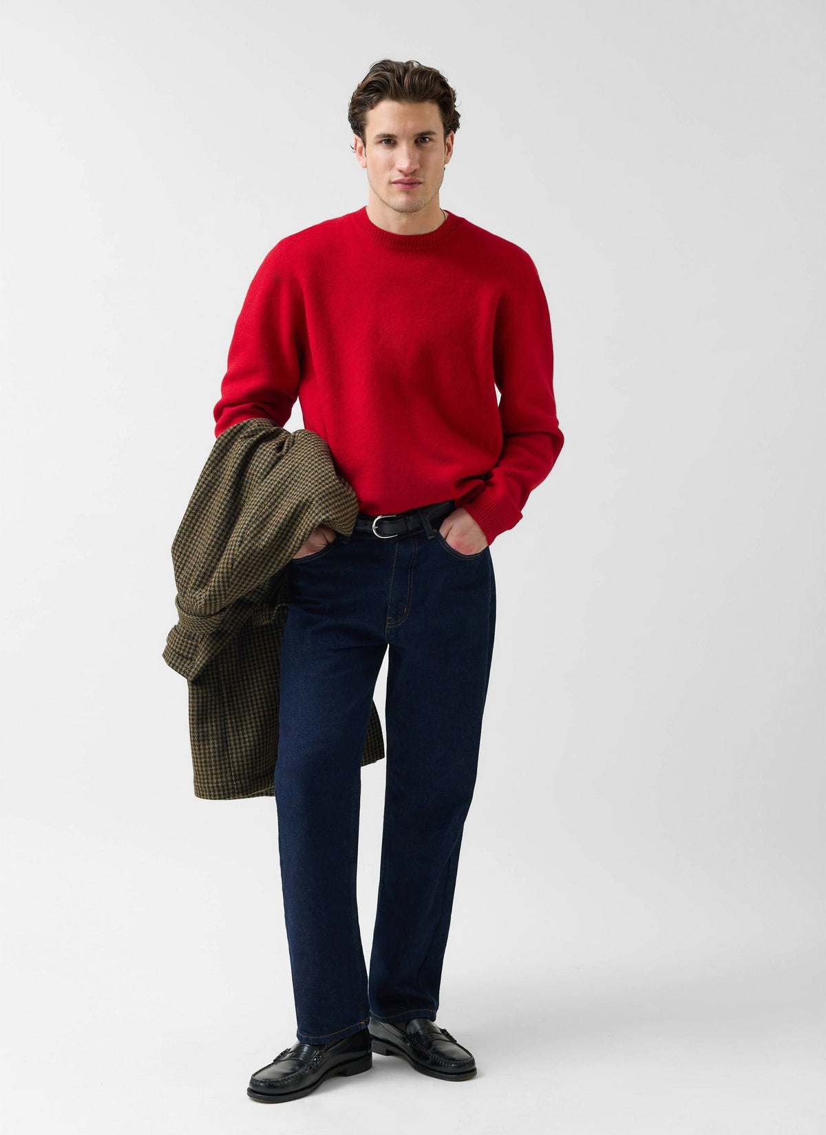 Felted Relaxed Jumper - Wool - Red