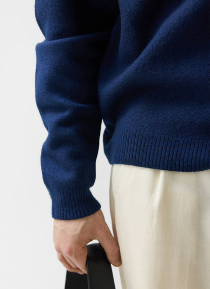 Felted Relaxed Jumper - Wool - Navy