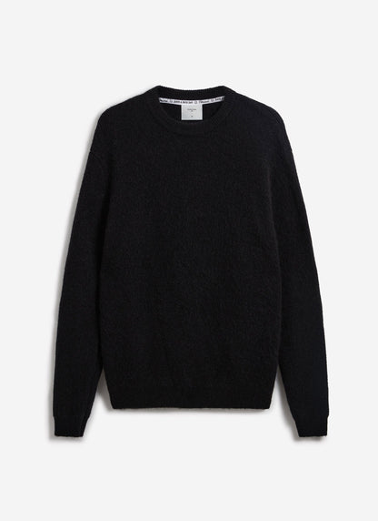 Men's Mohair Crew Neck Jumper - Black