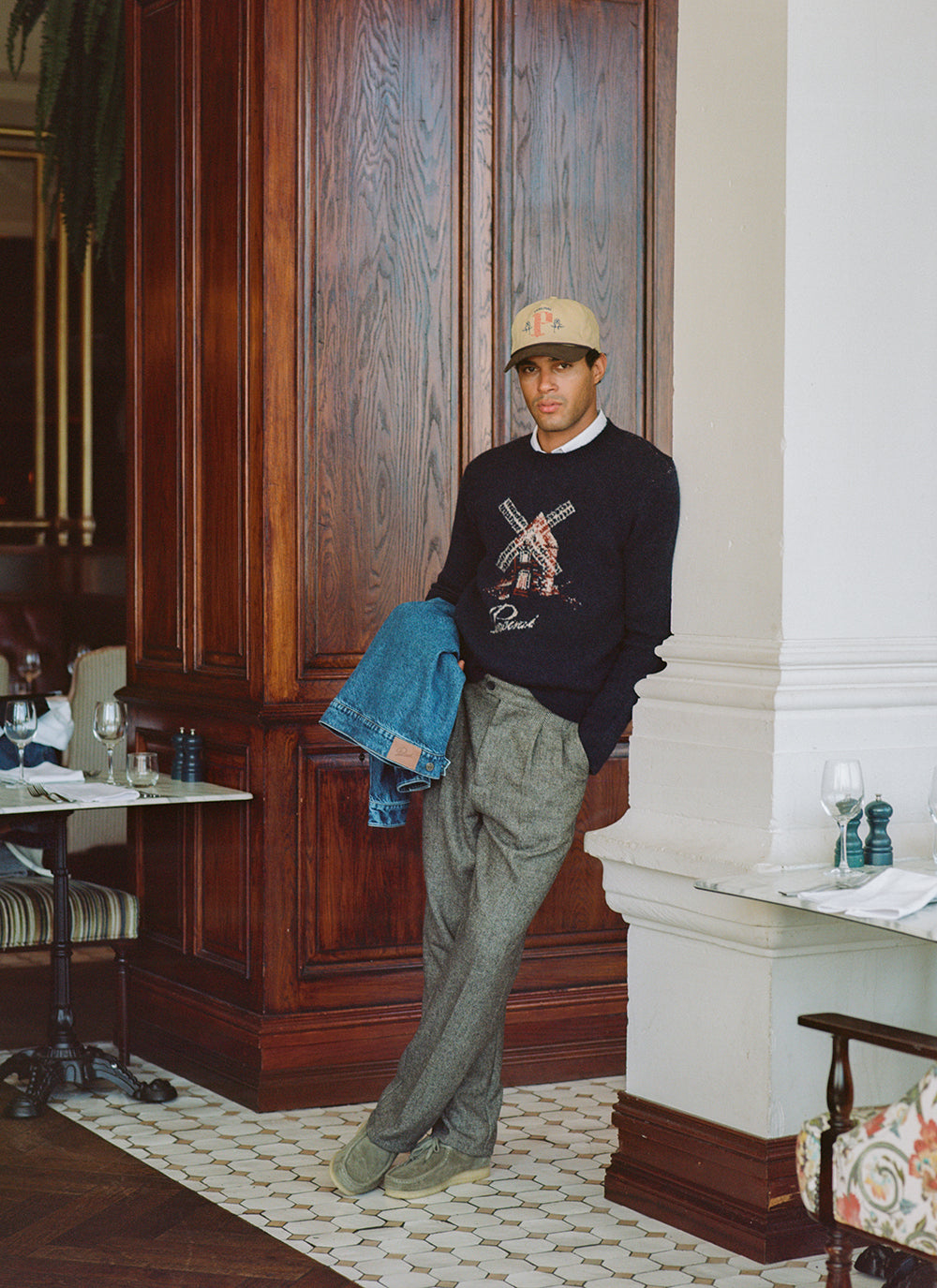 Miller Jacquard Jumper - Navy Mohair Wool - Percival
