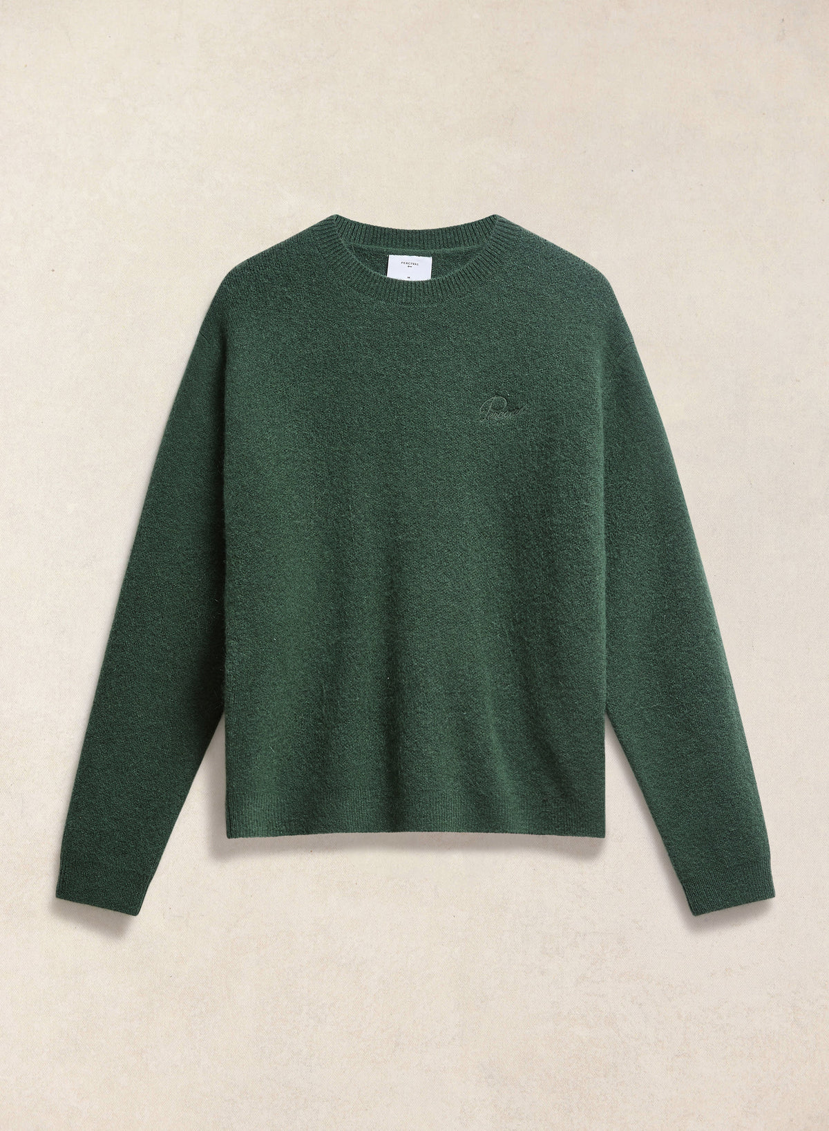 Men's Boxy Crew Neck Jumper - Forest Mohair - Percival