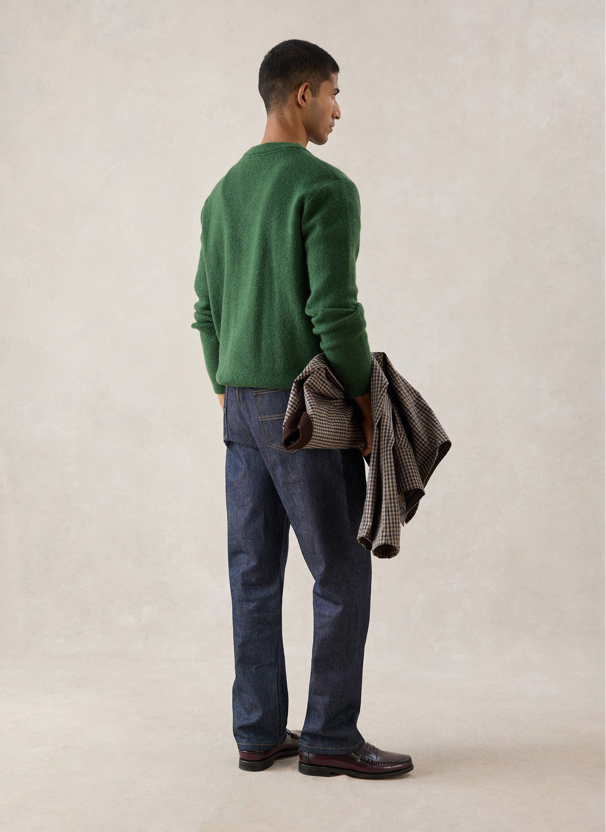 Men's White Glove Mohair Cardigan - Forest Green - Percival
