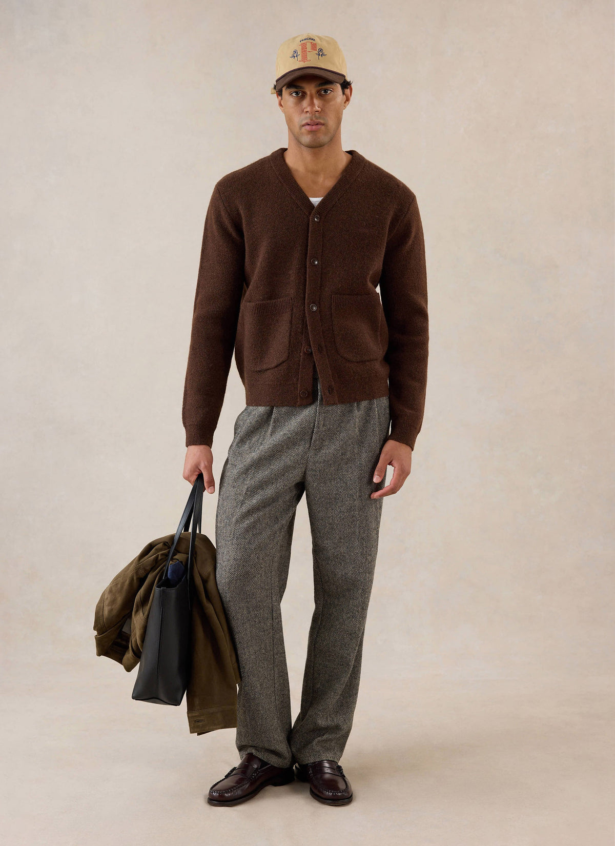 Men's Espresso Cardigan - Mohair Wool - Percival