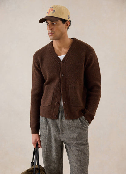 Men's Espresso Cardigan - Mohair Wool - Percival