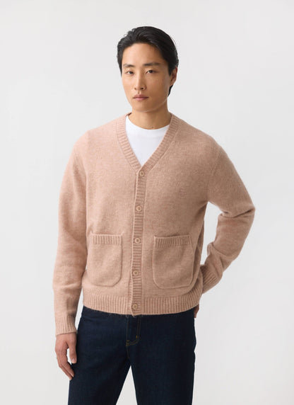 Men's Pink Mohair Cardigan - White Glove