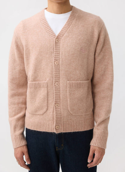 Men's Pink Mohair Cardigan - White Glove