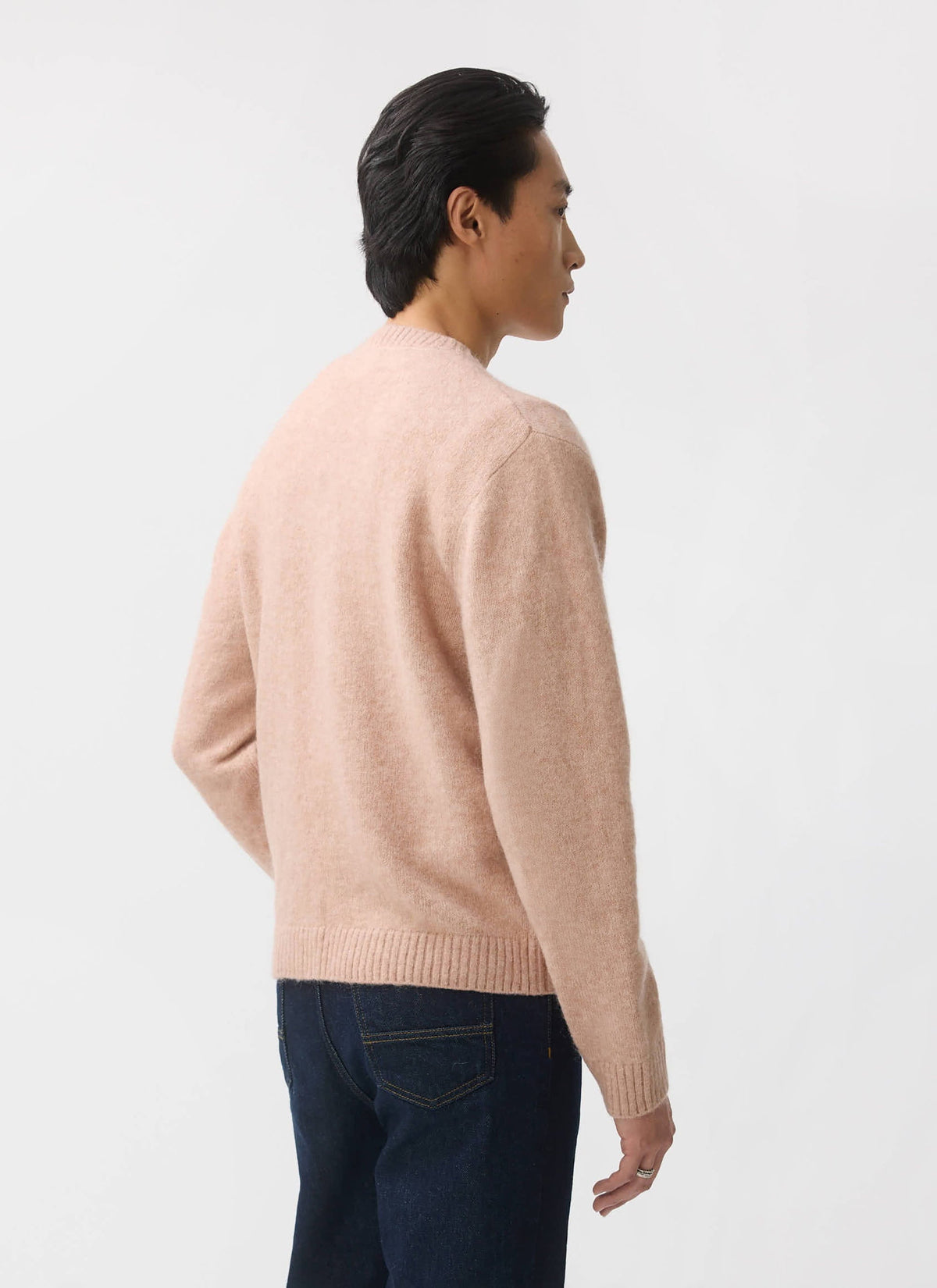 Men's Pink Mohair Cardigan - White Glove