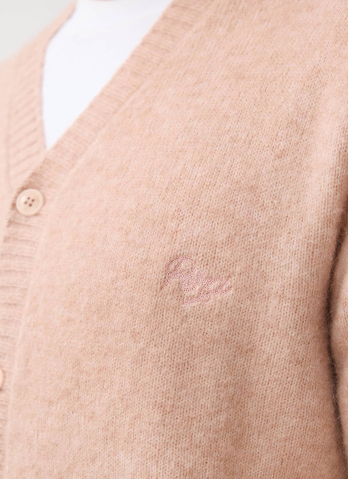 Men's Pink Mohair Cardigan - White Glove