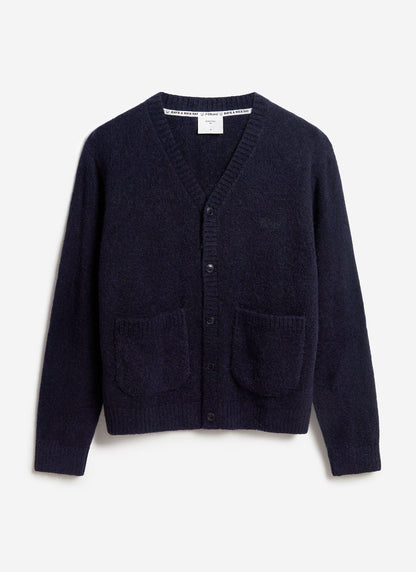 Men's Navy Mohair Cardigan - White Glove