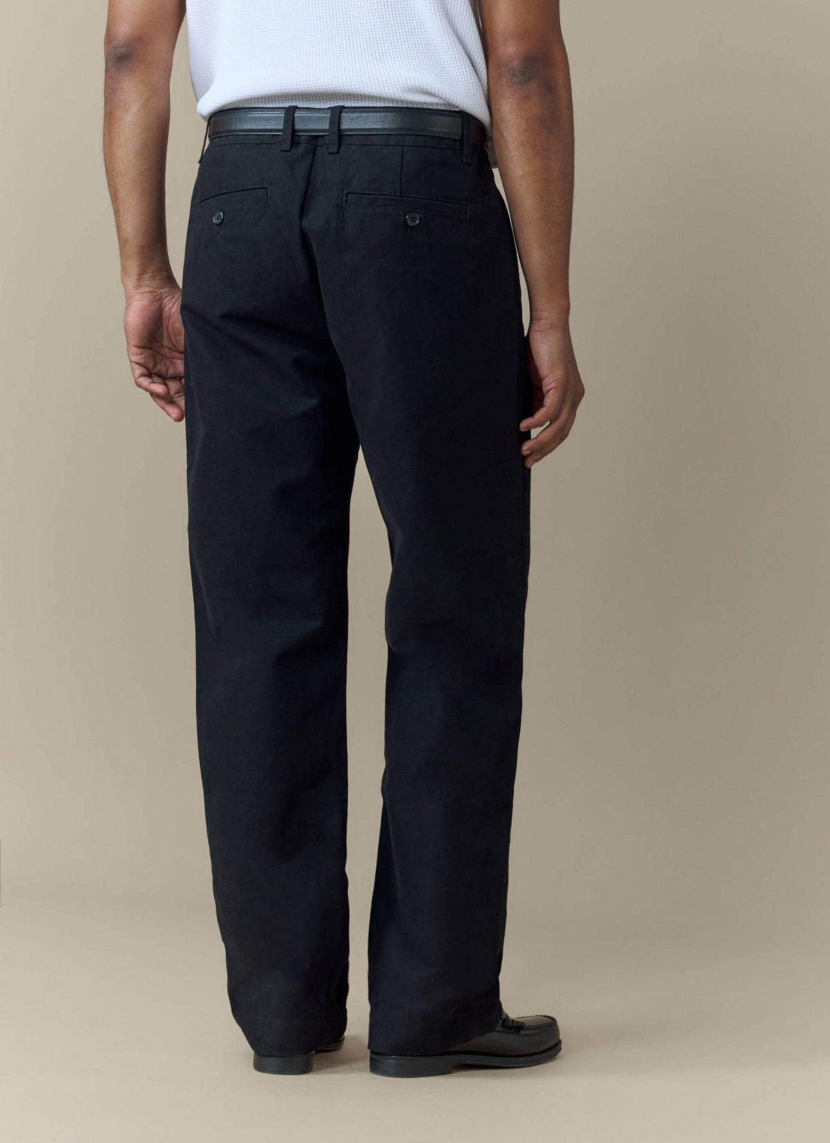 Men's Double Pleated Trousers - Seb - Straight Leg - Black