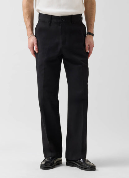 Men's Wide Leg Chino - Cotton - Black