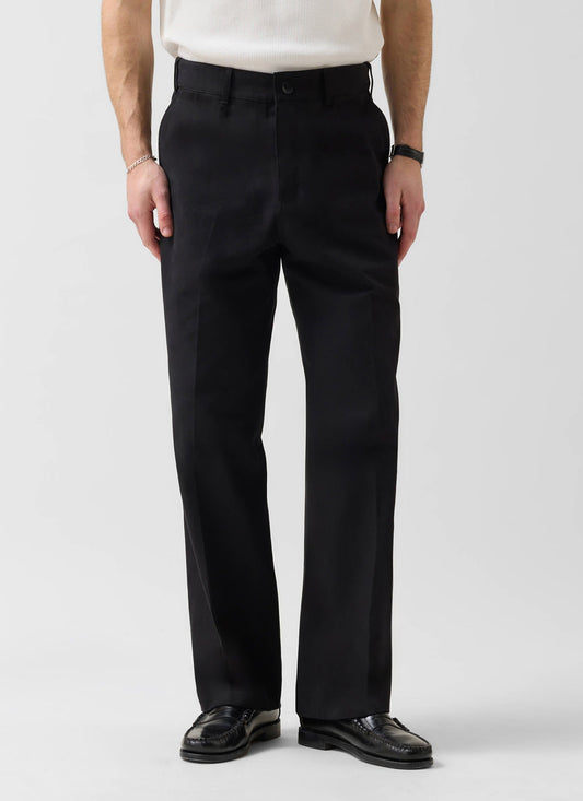 Men's Wide Leg Chino - Cotton - Black