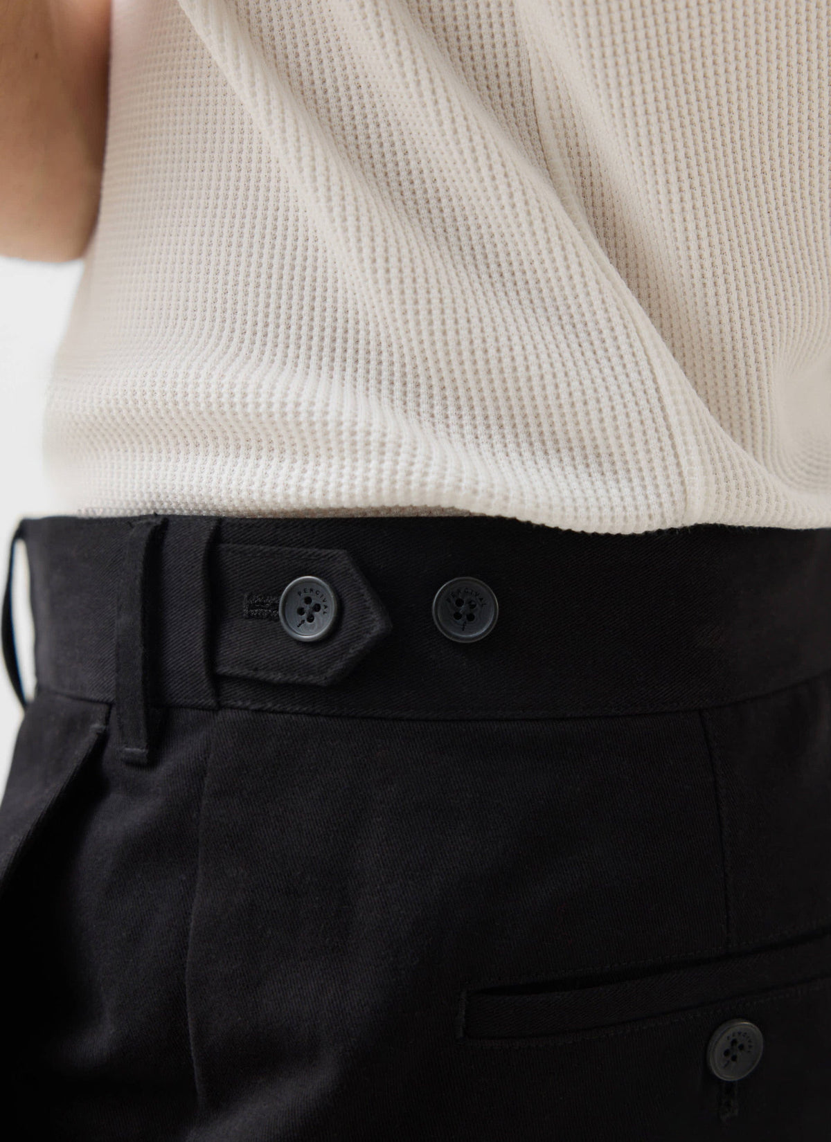Men's Wide Leg Chino - Cotton - Black