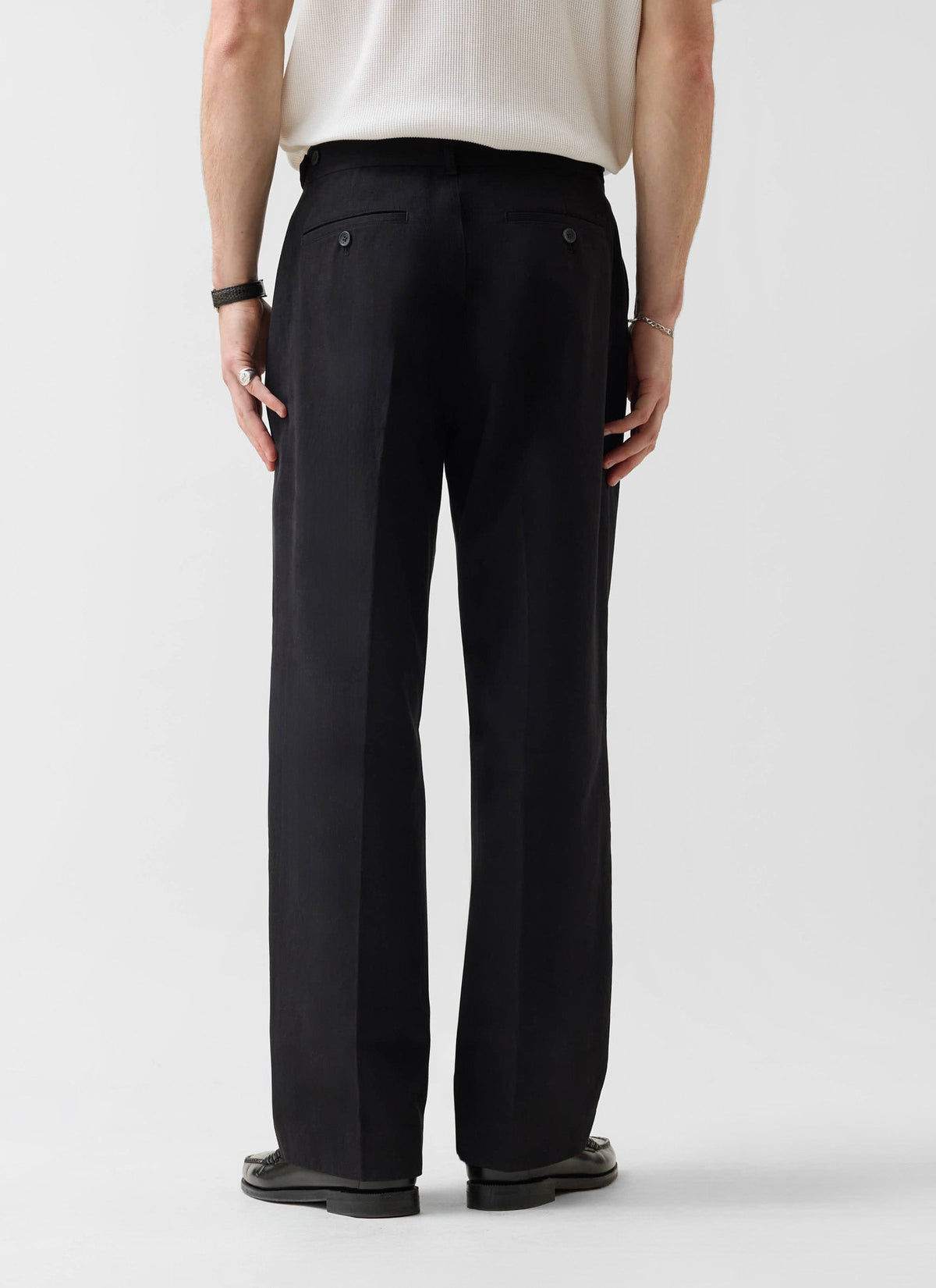 Men's Wide Leg Chino - Cotton - Black