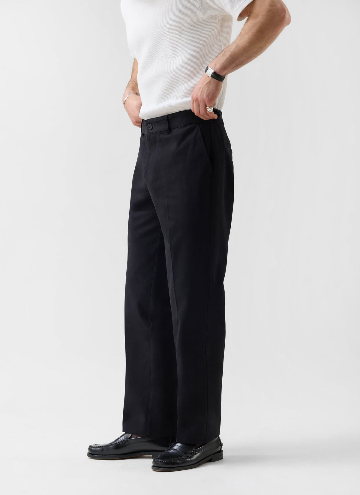 Men's Straight Leg Chino - Cotton - Black