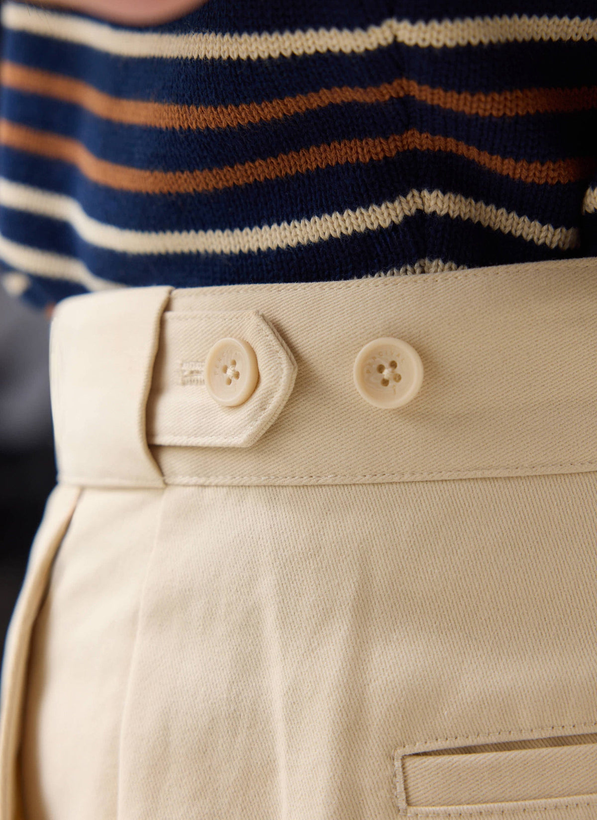 Men's Straight Leg Chino - Cotton - Ecru Cream