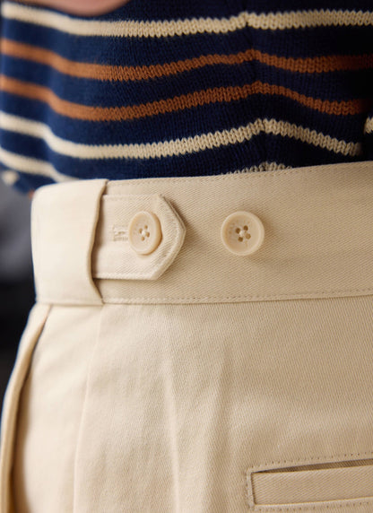 Men's Straight Leg Chino - Cotton - Ecru Cream