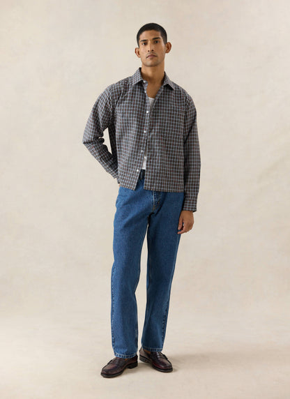 Men's Straight Leg Jeans - Heritage Denim - Cotton - Mid Wash Blue - Percival