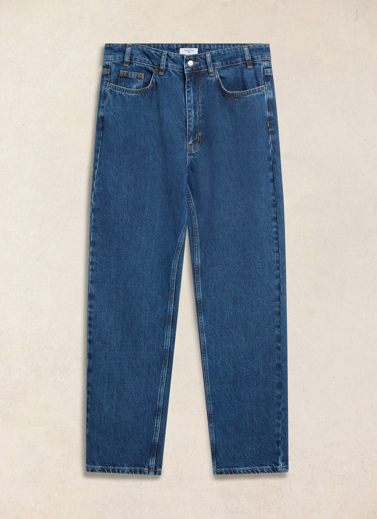 Men's Straight Leg Jeans - Heritage Denim - Cotton - Mid Wash Blue - Percival