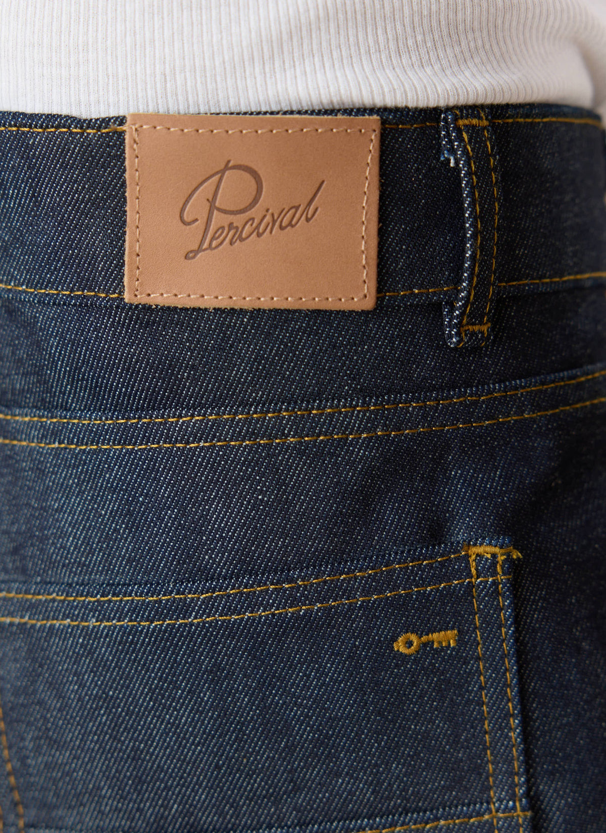 Men's Raw Denim Jeans - Straight Leg - Indigo - Cotton - Percival