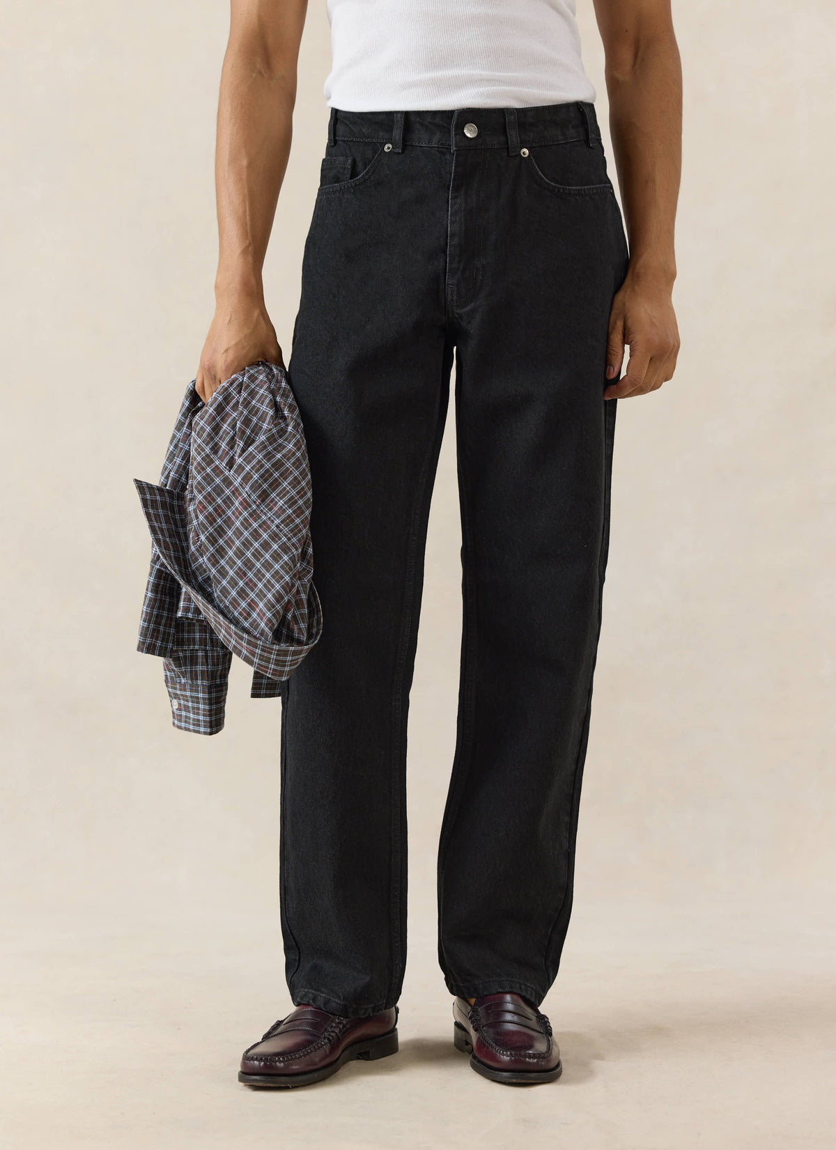 Men's Straight Leg Black Jeans - Heritage Denim - Cotton - Percival