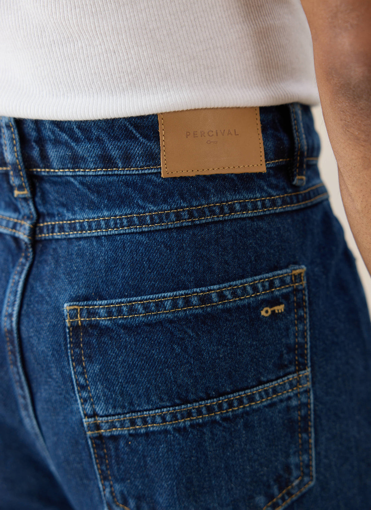 Men's Pleated Denim Jeans - 12oz Mid Wash Blue