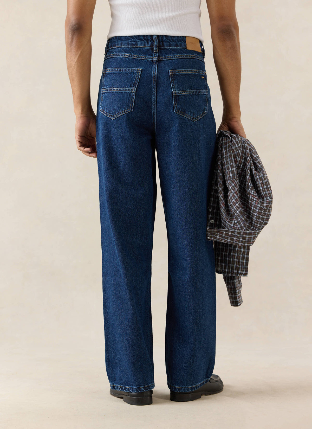 Men's Pleated Denim Jeans - 12oz Mid Wash Blue