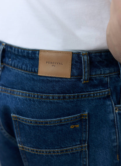 Percival Men's Relaxed Fit Jeans - Denim - Mid Wash Blue
